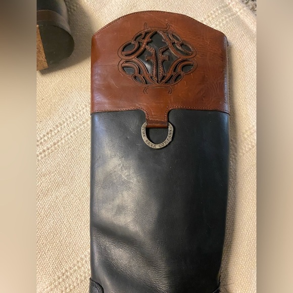 Frye "Melissa Logo" Tall Riding boots 2-Tone Size 5 - Picture 11 of 16